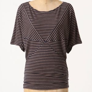 NWOT Anthropologie Dolman Sleeve Drapey Stripe Stretch Top